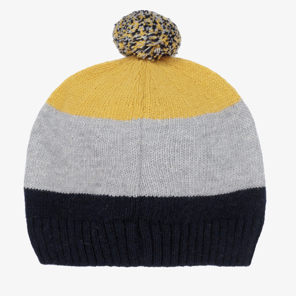 Dr. Kid-Boys Striped Wool Bobble Hat | Childrensalon Outlet