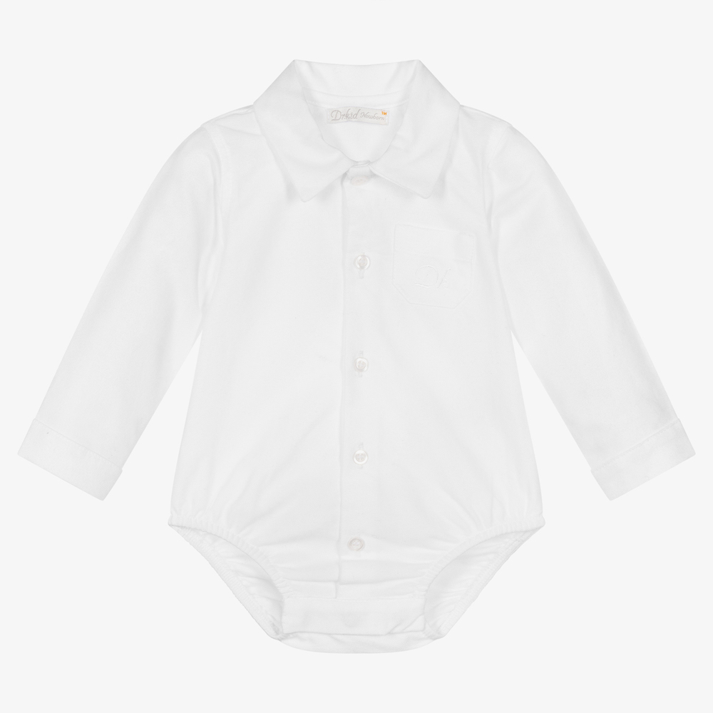 Dr. Kid - Boys White Cotton Bodysuit | Childrensalon