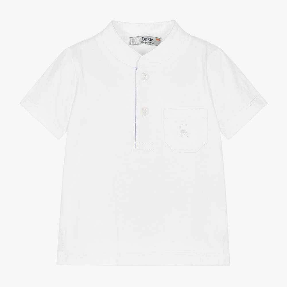 Dr. Kid-Boys White Cotton Jersey Top | Childrensalon Outlet