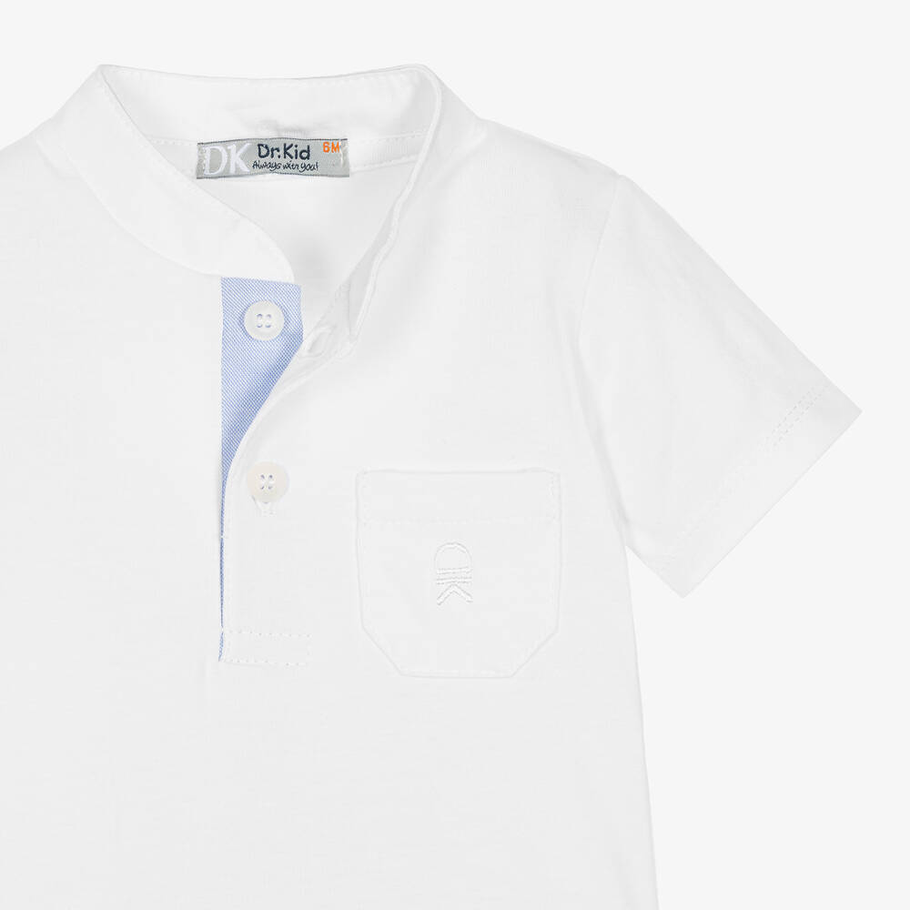 دكتور كيد-توب قطن جيرسي لون أبيض للأولاد | Childrensalon Outlet