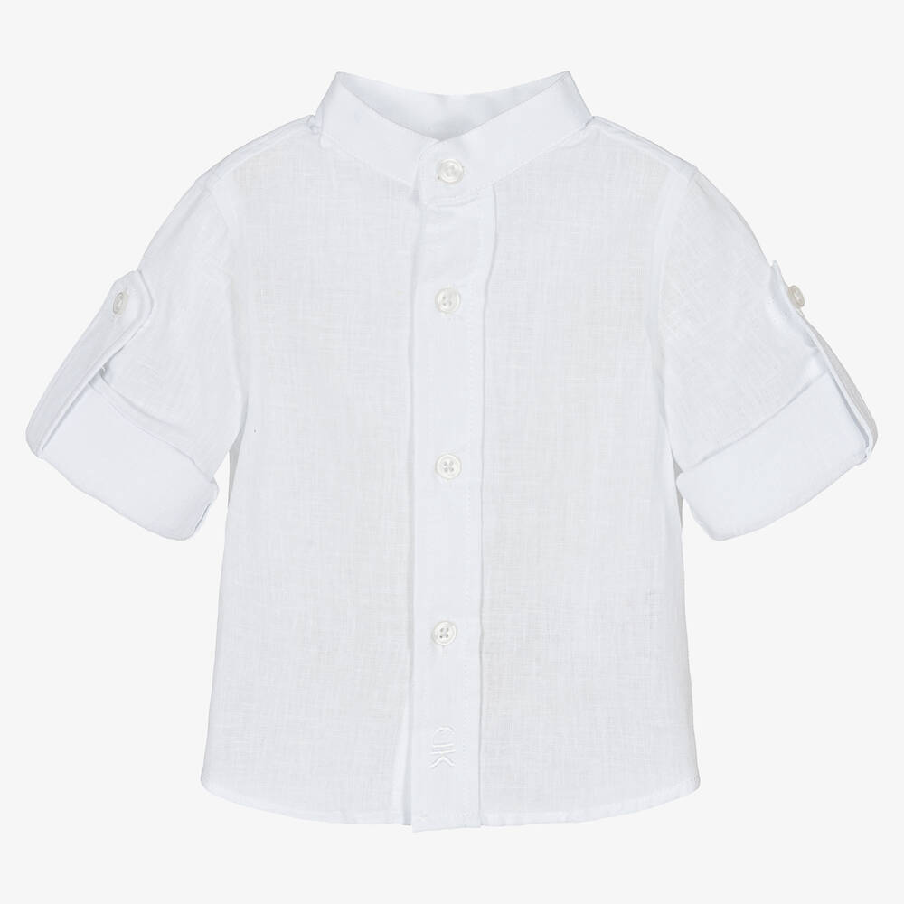 Dr. Kid - Chemise blanche en coton et lin | Childrensalon