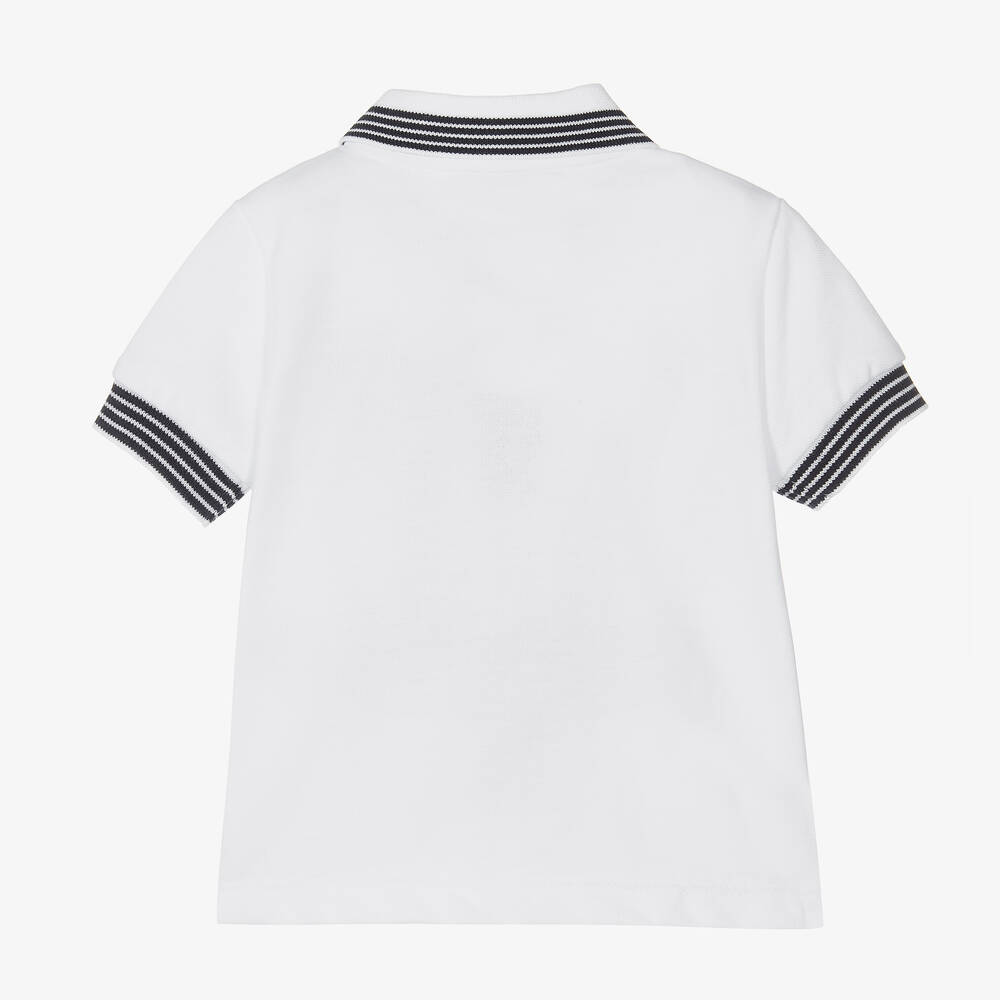 Dr. Kid-Boys White Cotton Piqué Polo Shirt | Childrensalon Outlet