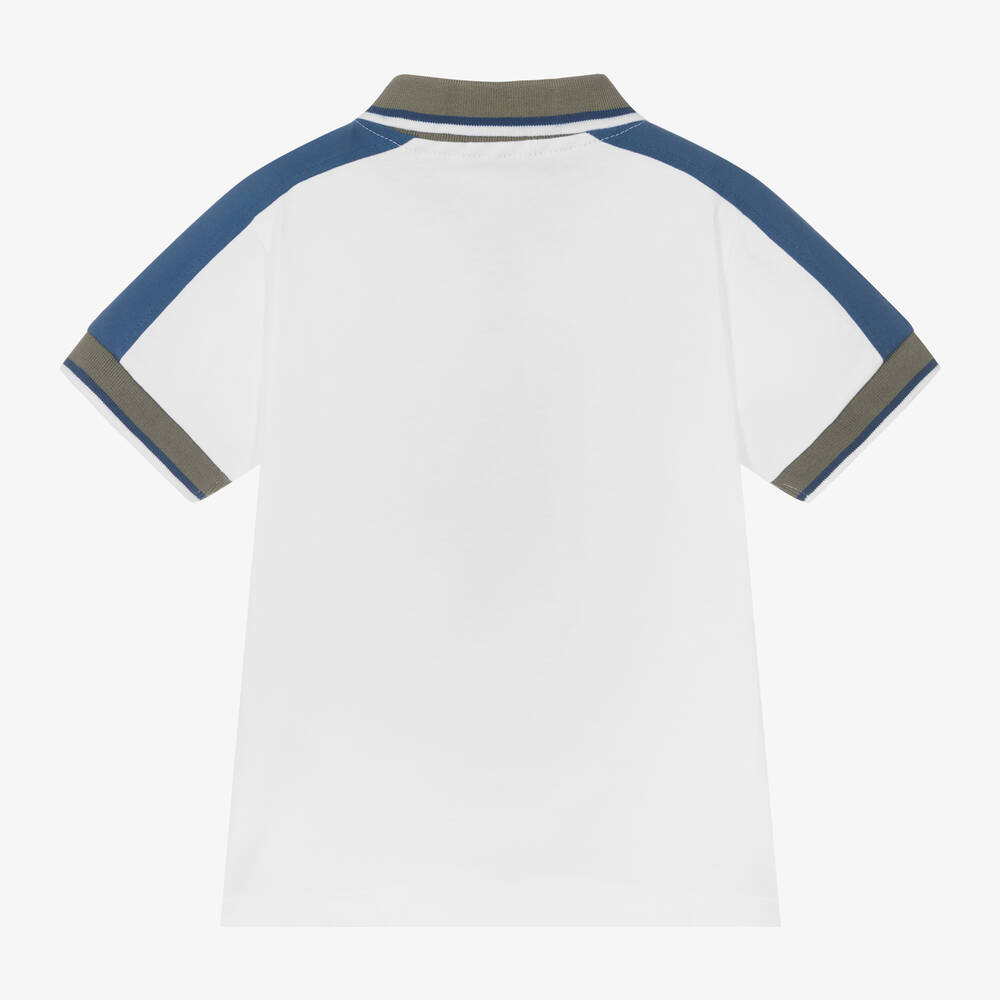 Dr. Kid-Boys White Cotton Polo Shirt | Childrensalon Outlet