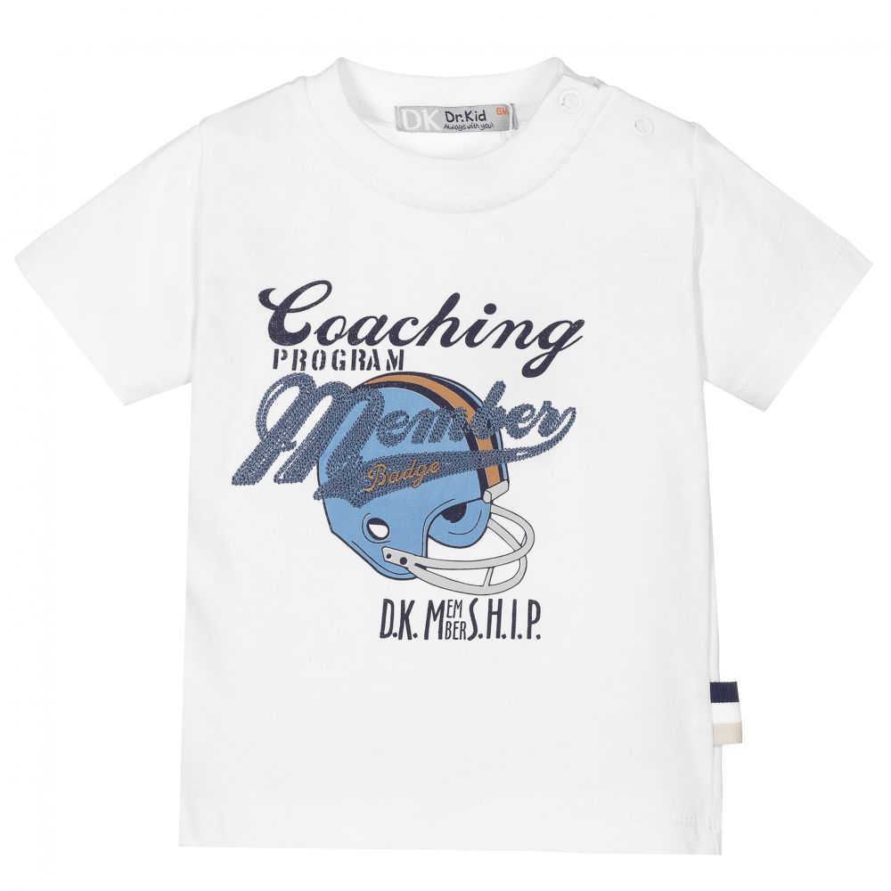 Dr. Kid-Boys White Cotton T-Shirt | Childrensalon Outlet