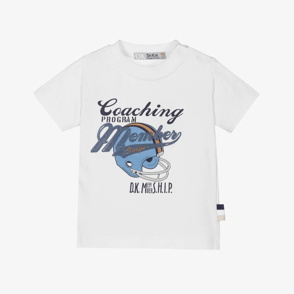 Dr. Kid-Boys White Cotton T-Shirt | Childrensalon Outlet