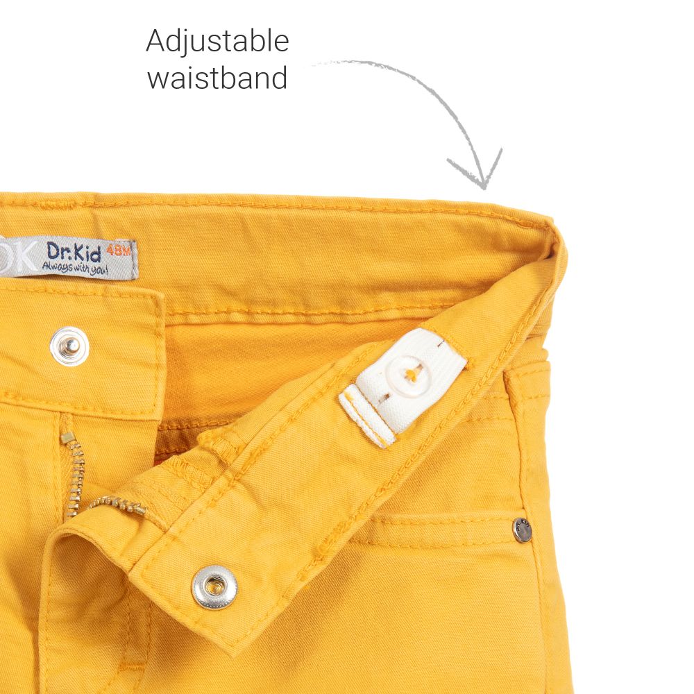 Dr. Kid-شورت برمودا قطن جيرسي لون أصفر للأولاد | Childrensalon Outlet