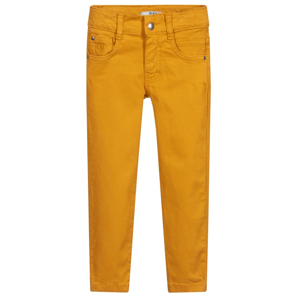 Dr. Kid - Boys Yellow Cotton Trousers | Childrensalon