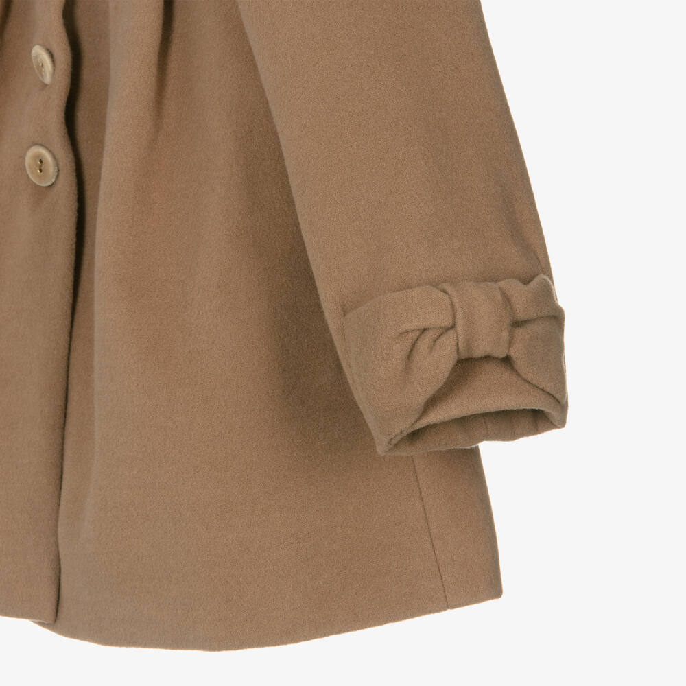 Dr. Kid-Girls Beige Hooded Coat  | Childrensalon Outlet