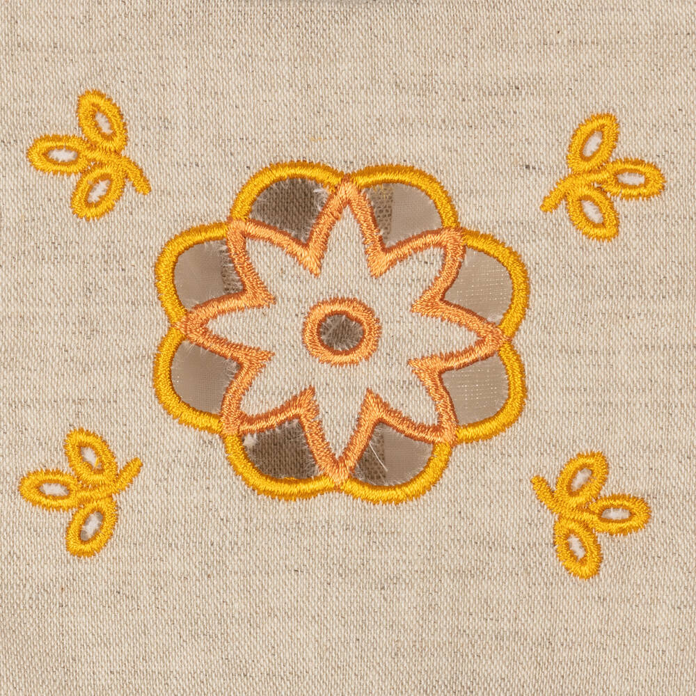 Dr. Kid-Girls Beige Linen & Cotton Dress | Childrensalon Outlet