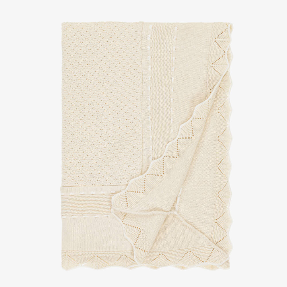 Dr. Kid-Girls Beige Soft Knit Blanket | Childrensalon Outlet