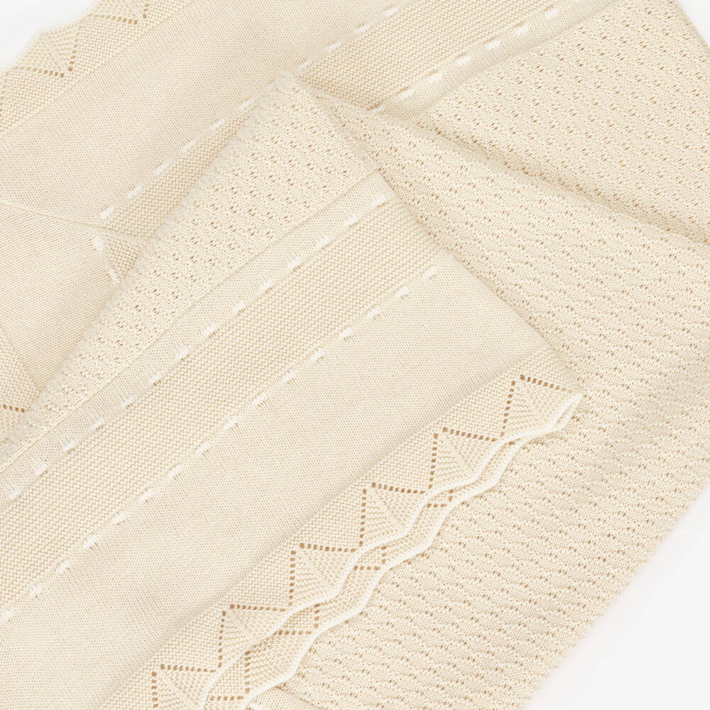 Dr. Kid-Girls Beige Soft Knit Blanket | Childrensalon Outlet
