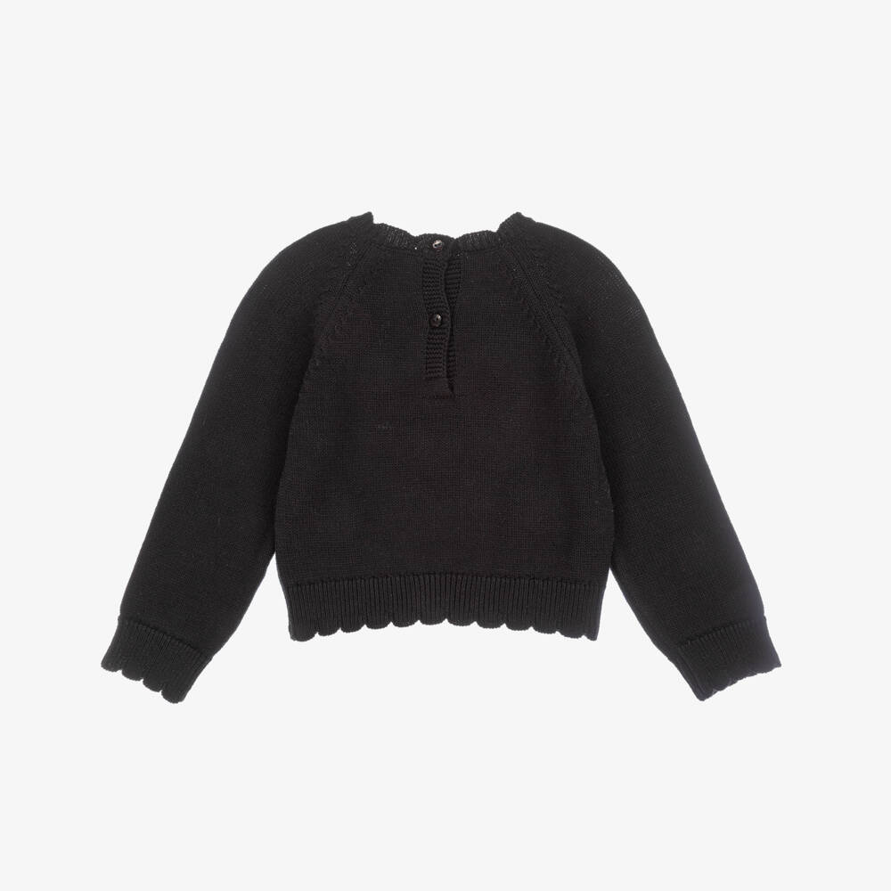 Dr. Kid-كنزة سوداء محبوكة للبنات مزينة بقلوب | Childrensalon Outlet