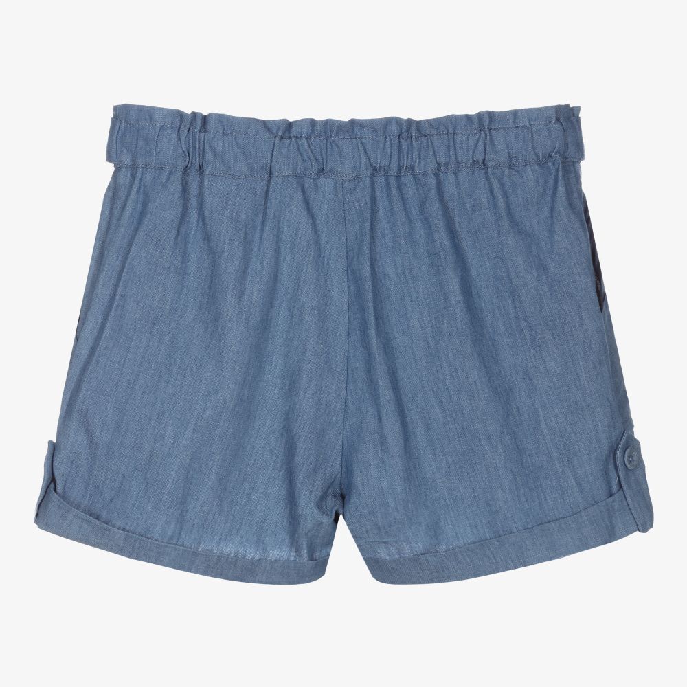 Dr. Kid-Girls Blue Chambray Shorts | Childrensalon Outlet