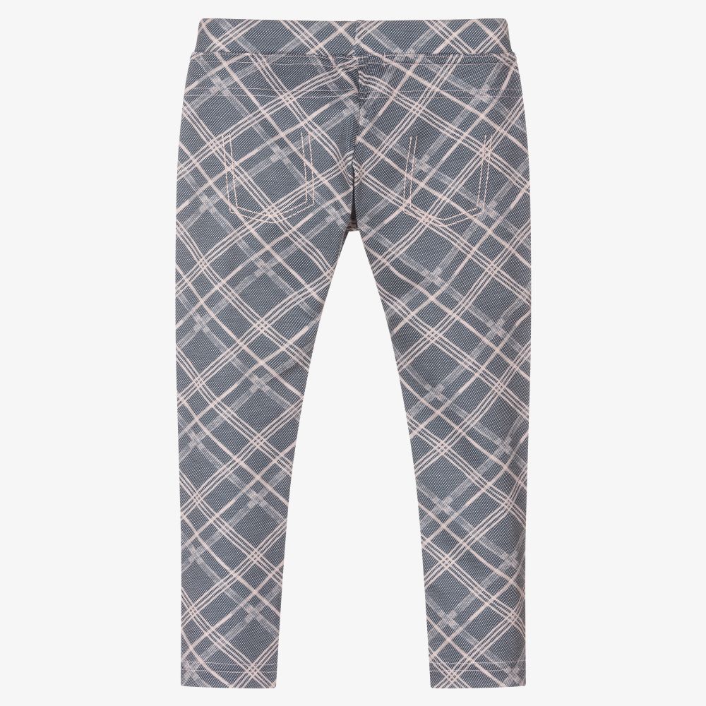 Dr. Kid-Girls Blue Checked Leggings | Childrensalon Outlet