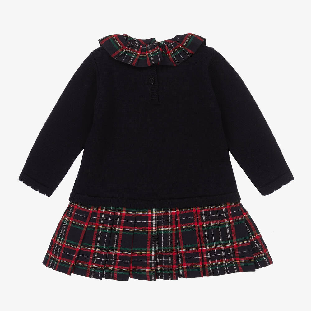 Dr. Kid-Синее трикотажное платье в клетку | Childrensalon Outlet