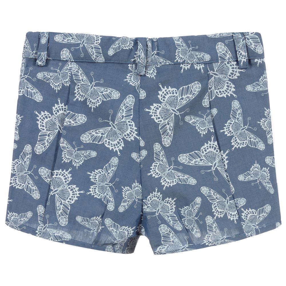 Dr. Kid-Girls Blue Cotton Shorts | Childrensalon Outlet