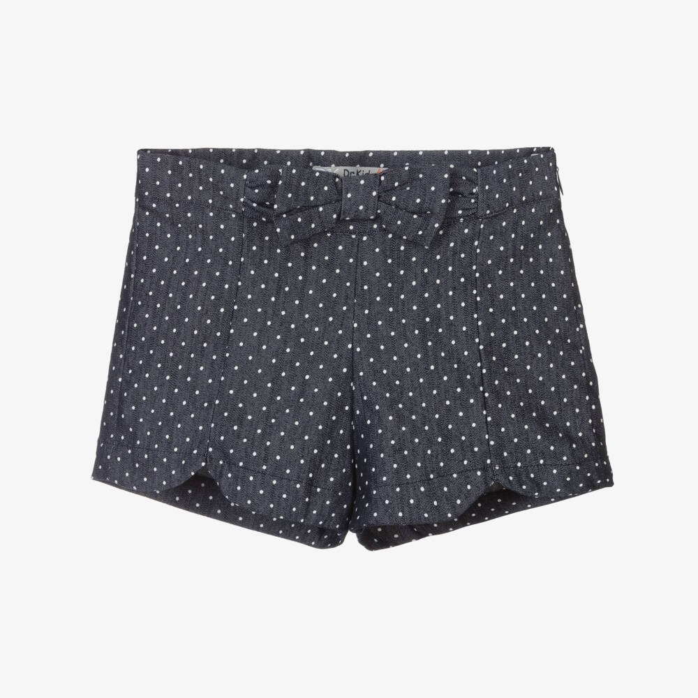 Dr. Kid-Girls Blue Cotton Shorts | Childrensalon Outlet