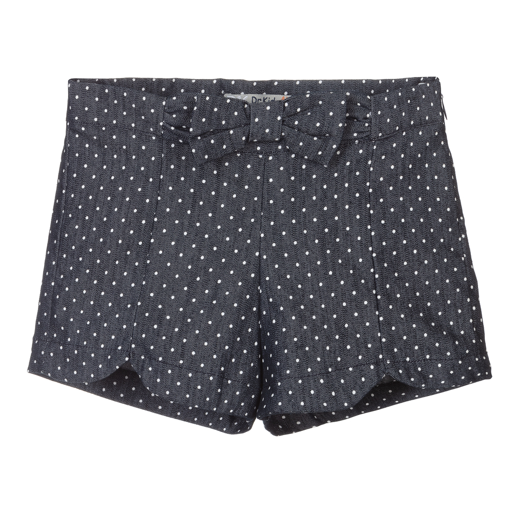 Dr. Kid-Girls Blue Cotton Shorts | Childrensalon Outlet