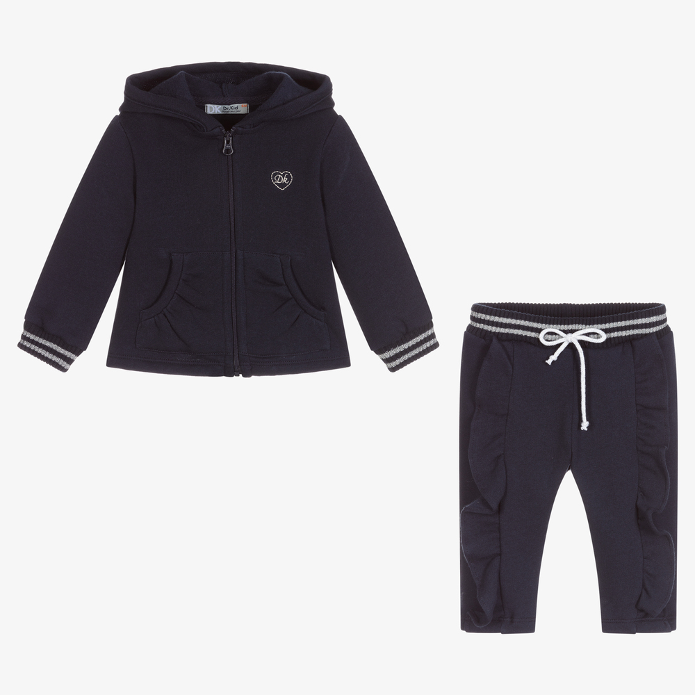 Dr. Kid-Girls Blue Cotton Tracksuit | Childrensalon Outlet