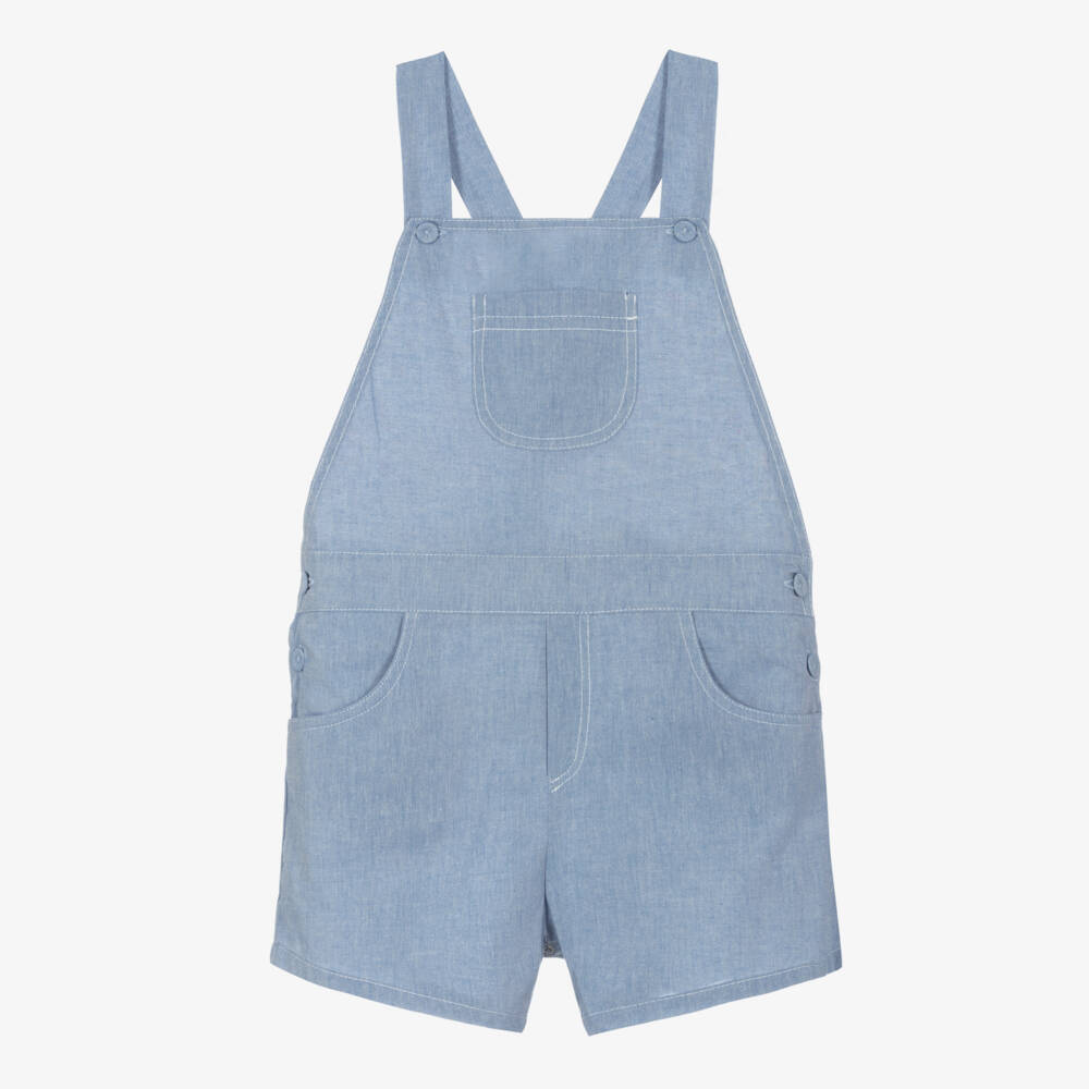 Dr. Kid-Girls Blue Dungaree Shorts | Childrensalon Outlet