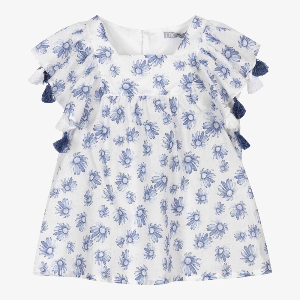 Dr. Kid - Голубая блузка в цветочек для девочек | Childrensalon