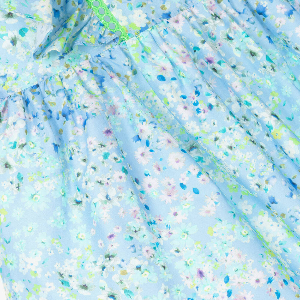 Dr. Kid-Голубое хлопковое платье в цветочек | Childrensalon Outlet