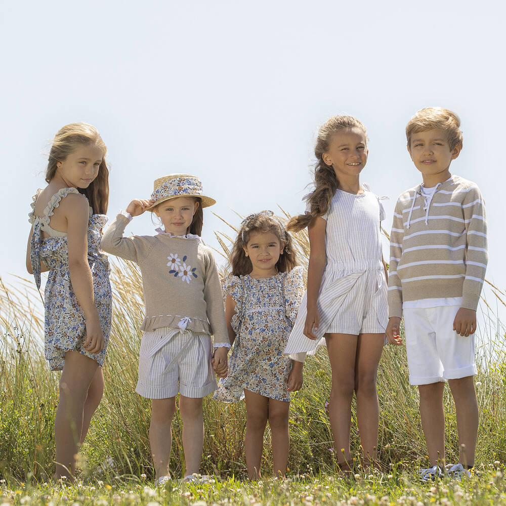 Dr. Kid-Girls Blue Floral Dress | Childrensalon Outlet
