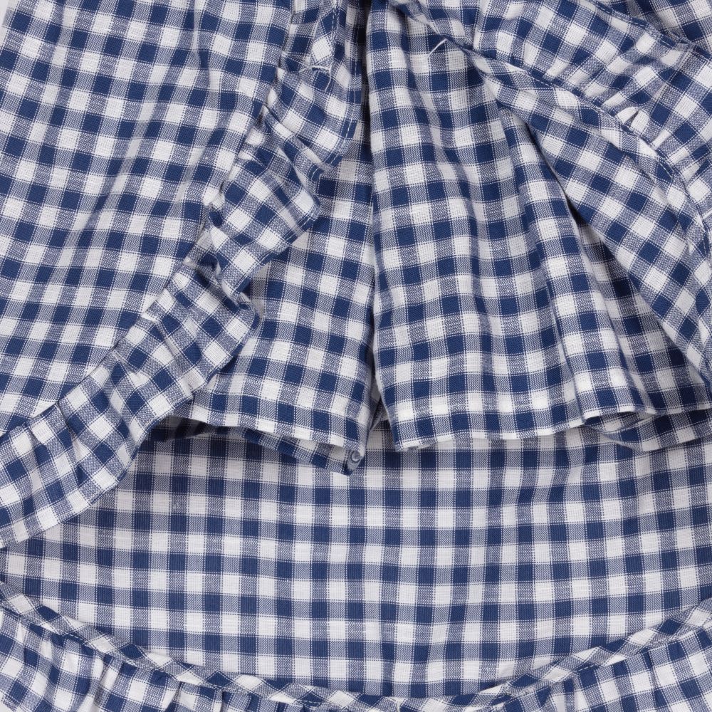 Dr. Kid-Голубая юбка-шорты в мелкую клетку для девочек | Childrensalon Outlet