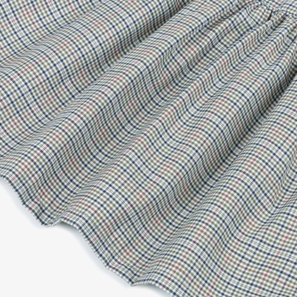 Dr. Kid-فستان قطني بنقشة مربعات باللون الأزرق والأخضر للبنات | Childrensalon Outlet