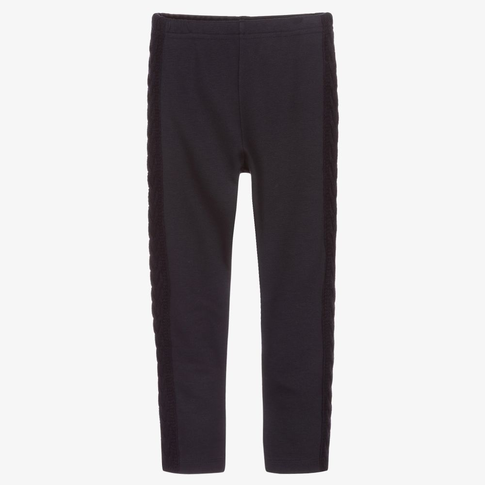 Dr. Kid-Girls Blue Jersey Leggings | Childrensalon Outlet