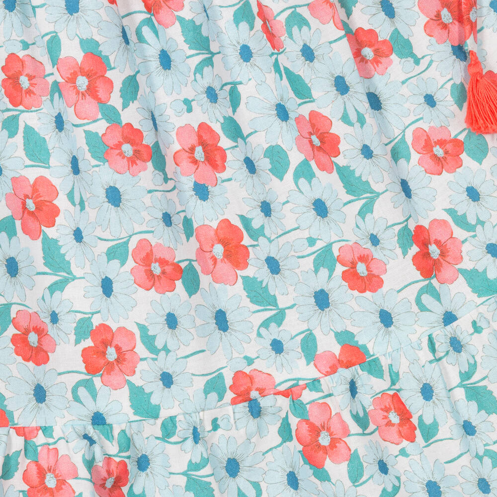 Dr. Kid-Girls Blue & Pink Floral Cotton Skirt | Childrensalon Outlet