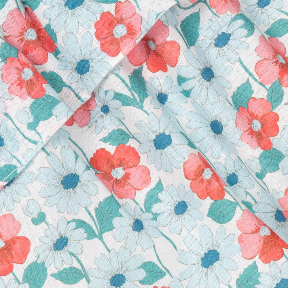 Dr. Kid-Голубой хлопковый топ с розовыми цветами | Childrensalon Outlet