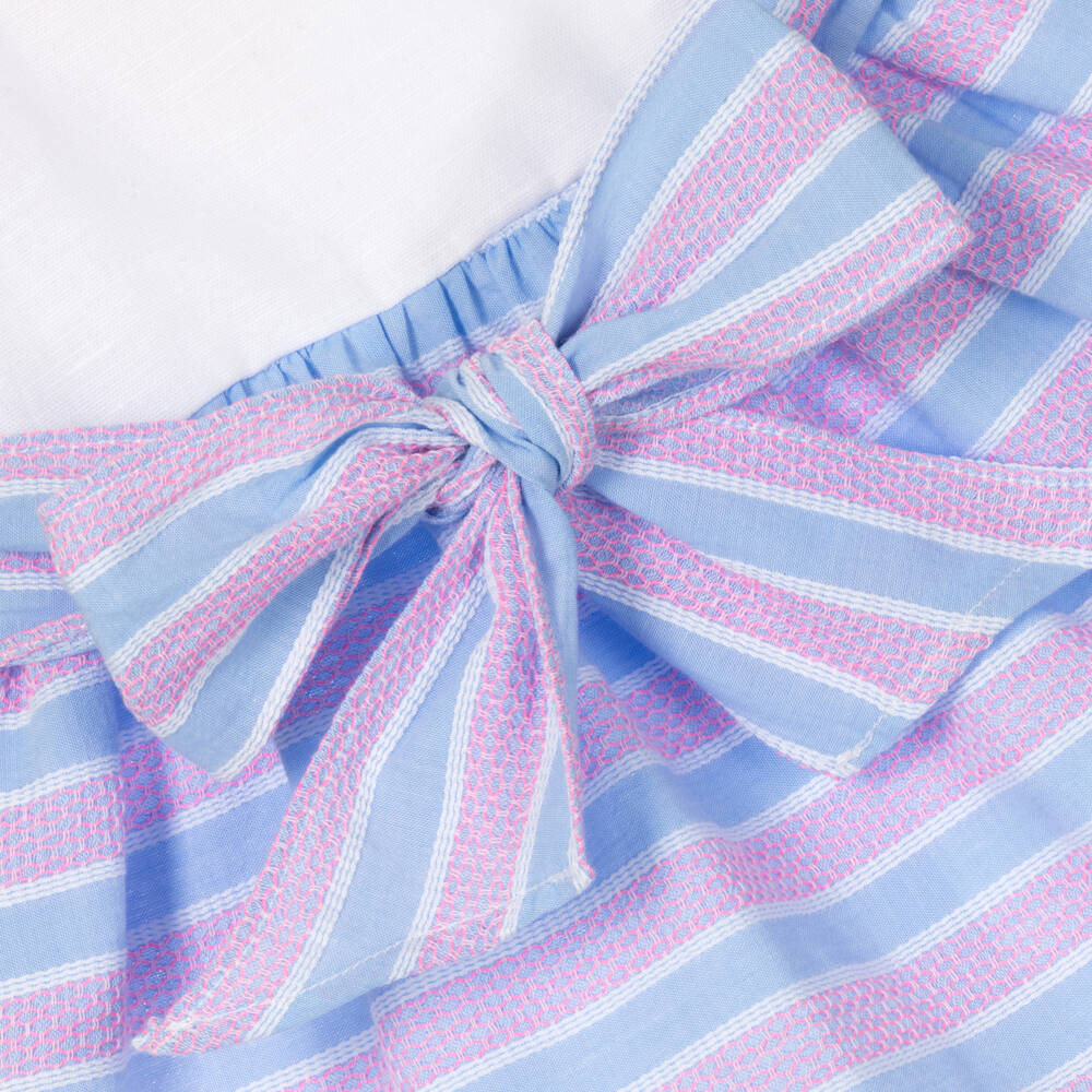 Dr. Kid-Girls Blue & Pink Striped Dress | Childrensalon Outlet