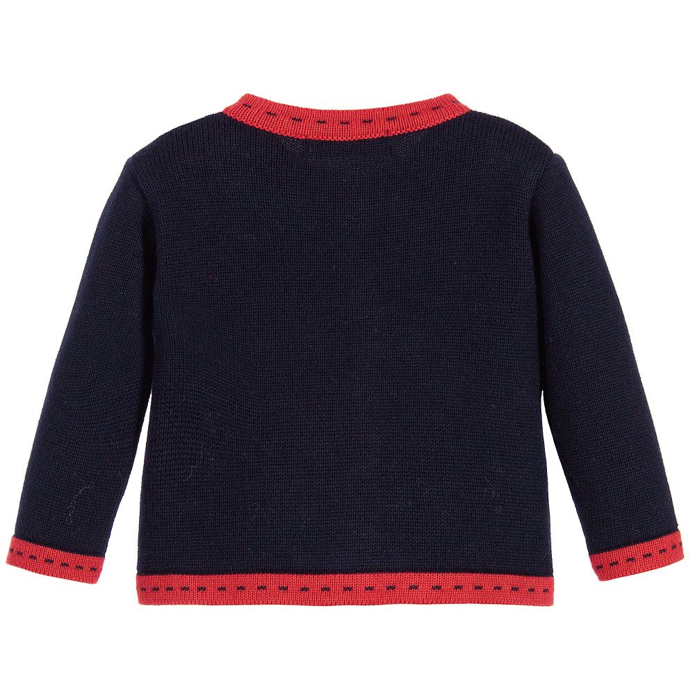Dr. Kid-Girls Blue & Red Cardigan | Childrensalon Outlet