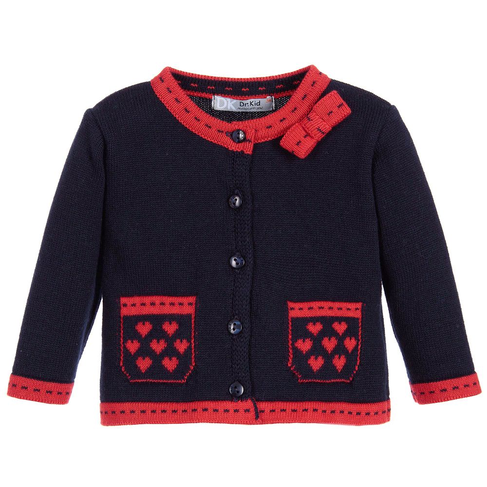 Dr. Kid - Girls Blue & Red Cardigan   | Childrensalon