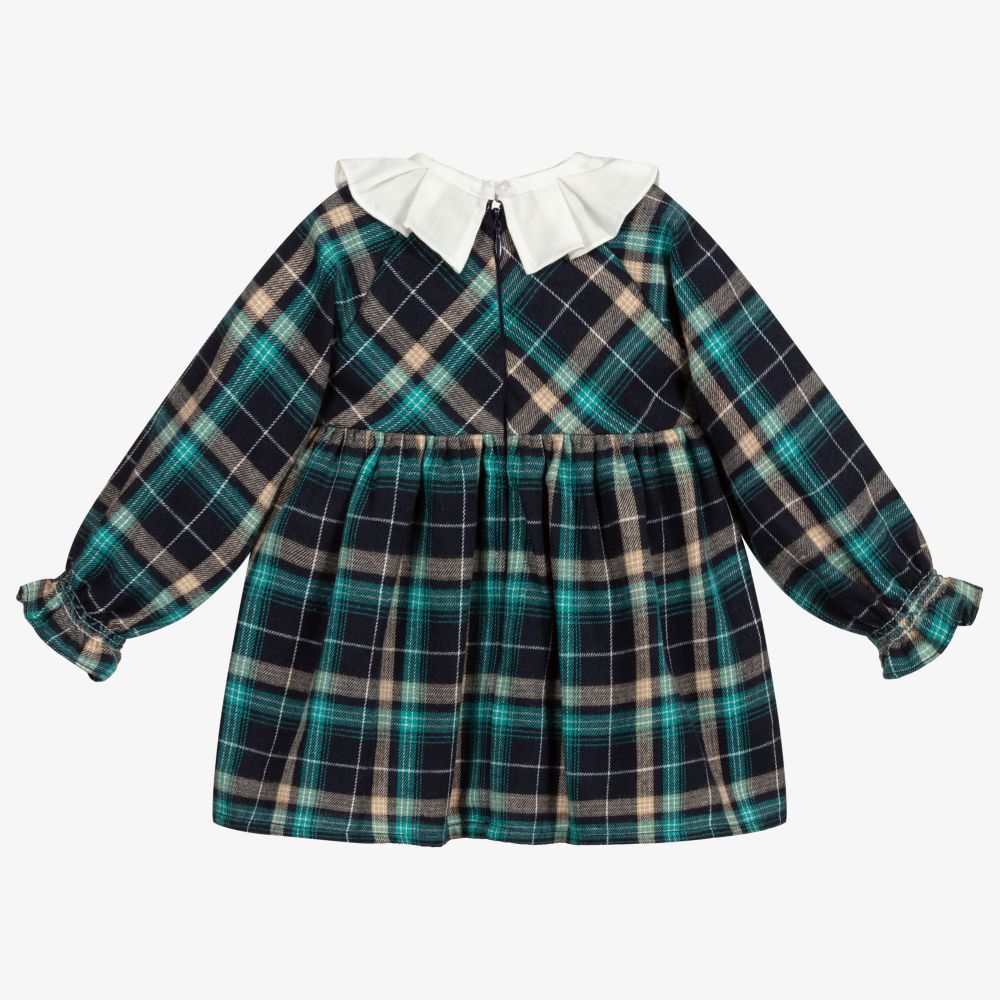 Dr. Kid-فستان تارتان قطن تويل  لون كحلي للمولودات | Childrensalon Outlet