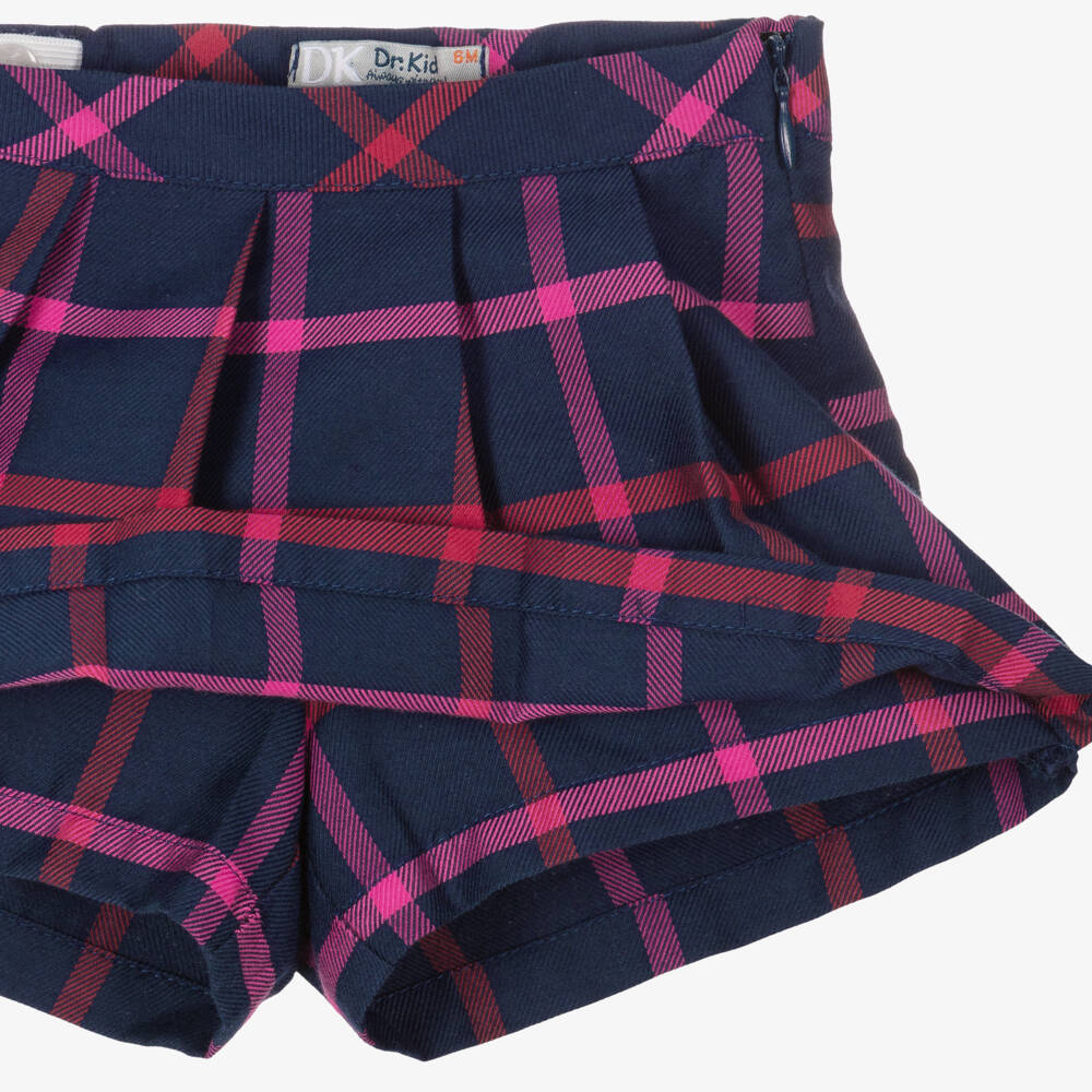 Dr. Kid-Girls Blue Tartan Pleated Skort | Childrensalon Outlet
