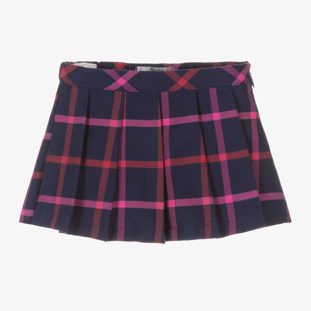 Dr. Kid-Girls Blue Tartan Pleated Skort | Childrensalon Outlet