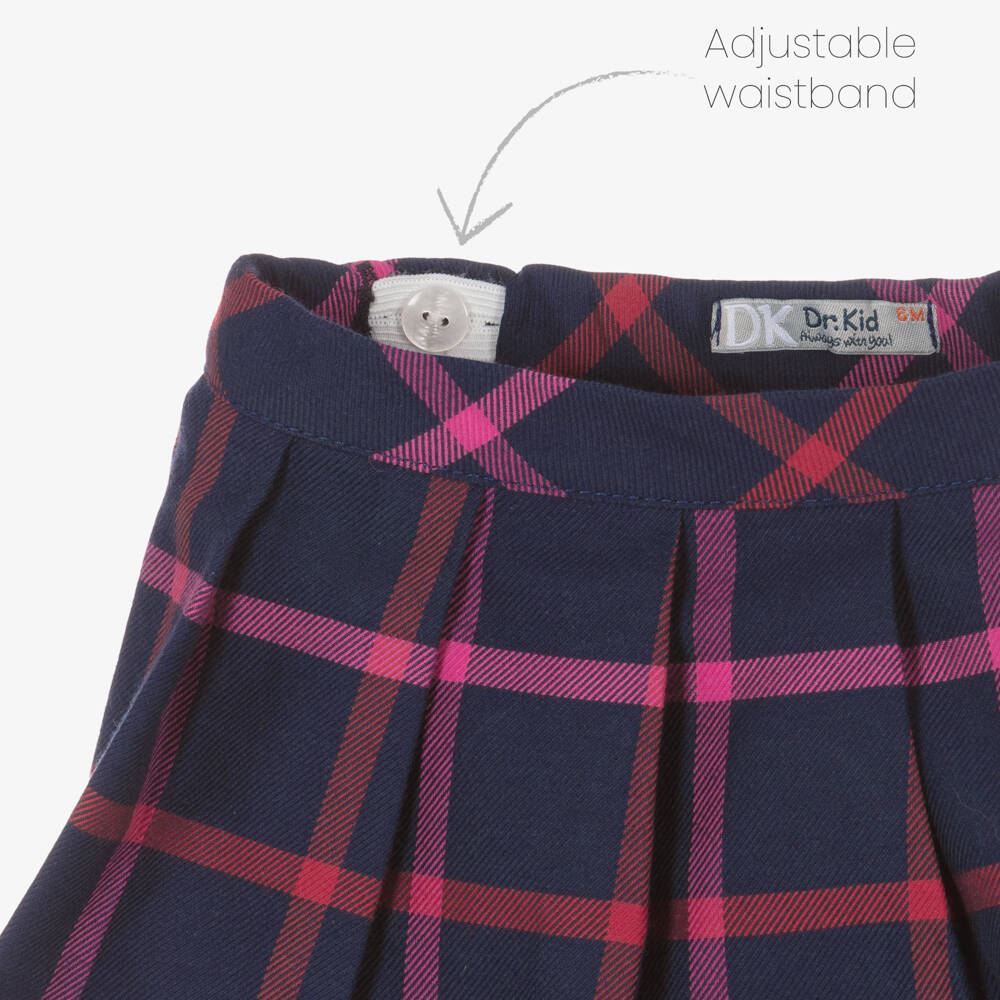 Dr. Kid-Girls Blue Tartan Pleated Skort | Childrensalon Outlet