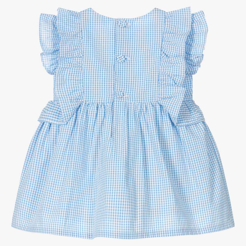 Baby blue gingham dress sales