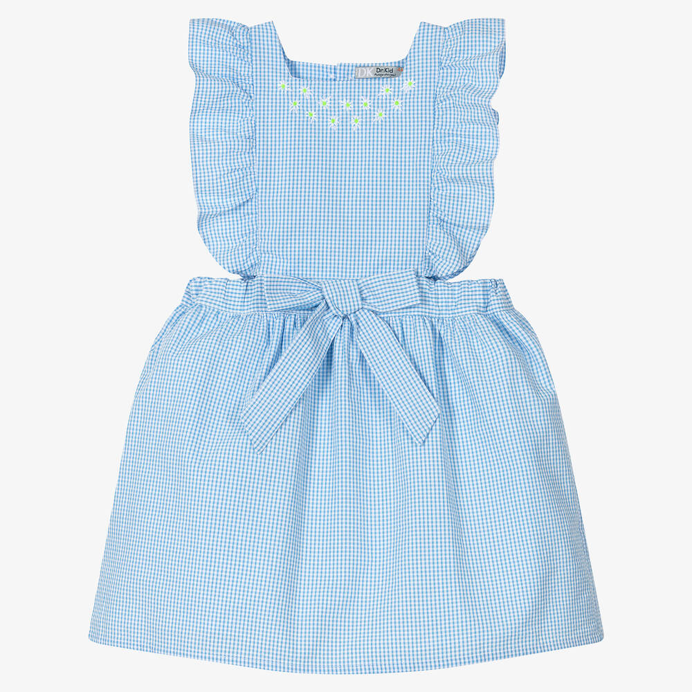 Dr. Kid - Vichykaro-Kleid in Blau und Weiß | Childrensalon