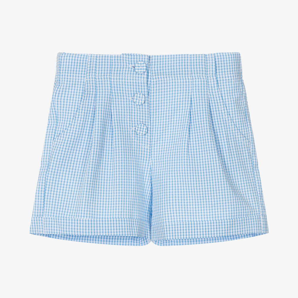 Dr. Kid - Vichykaro-Shorts in Blau und Weiß | Childrensalon