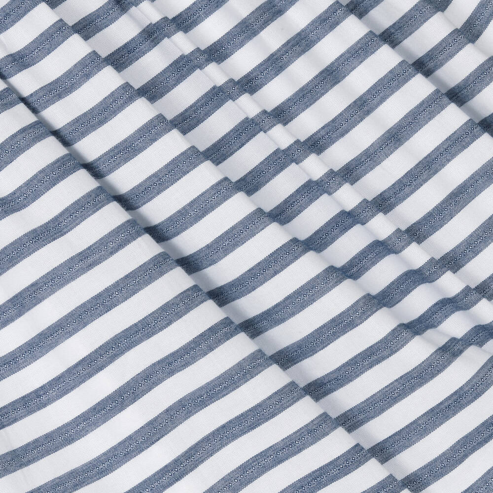 Dr. Kid-Белое платье в синюю полоску с бантом | Childrensalon Outlet