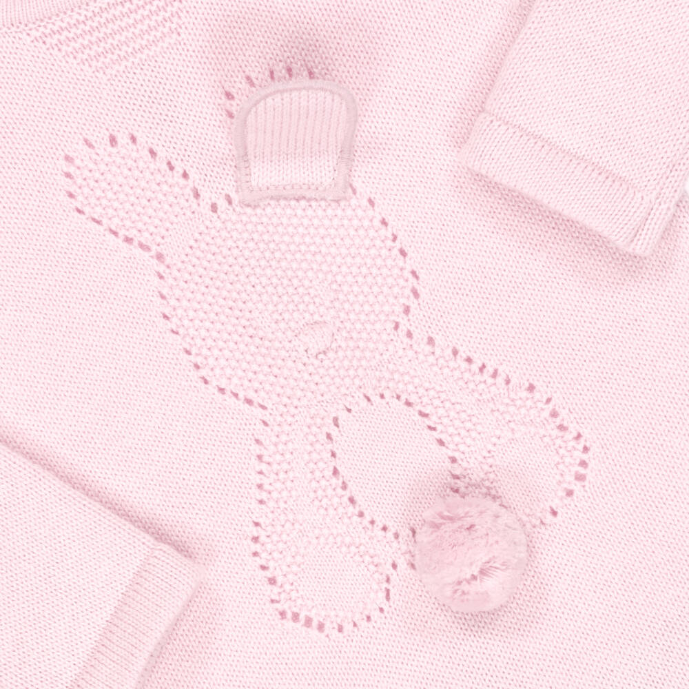 Dr. Kid-Girls' Blush Bunny Knit Romper | Childrensalon Outlet