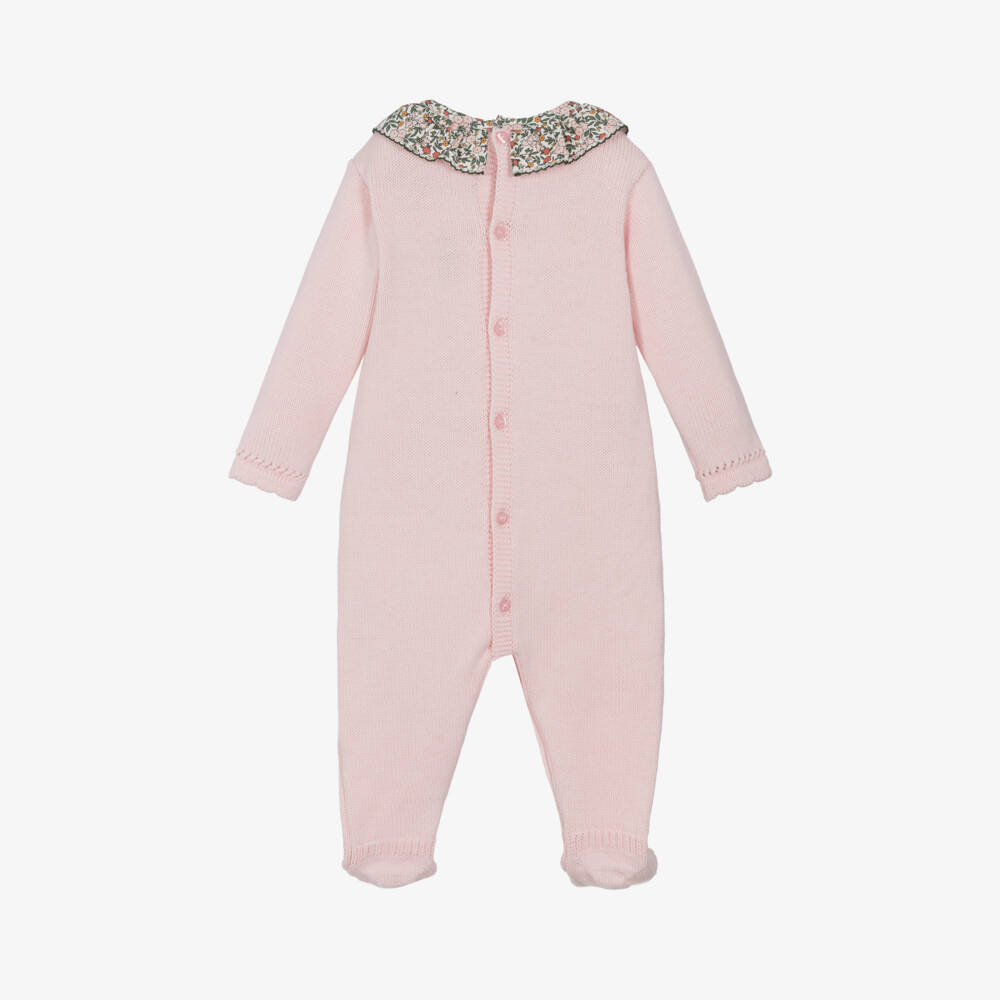 Dr. Kid-Girls Blush Cotton Wool Knit Babygrow | Childrensalon Outlet