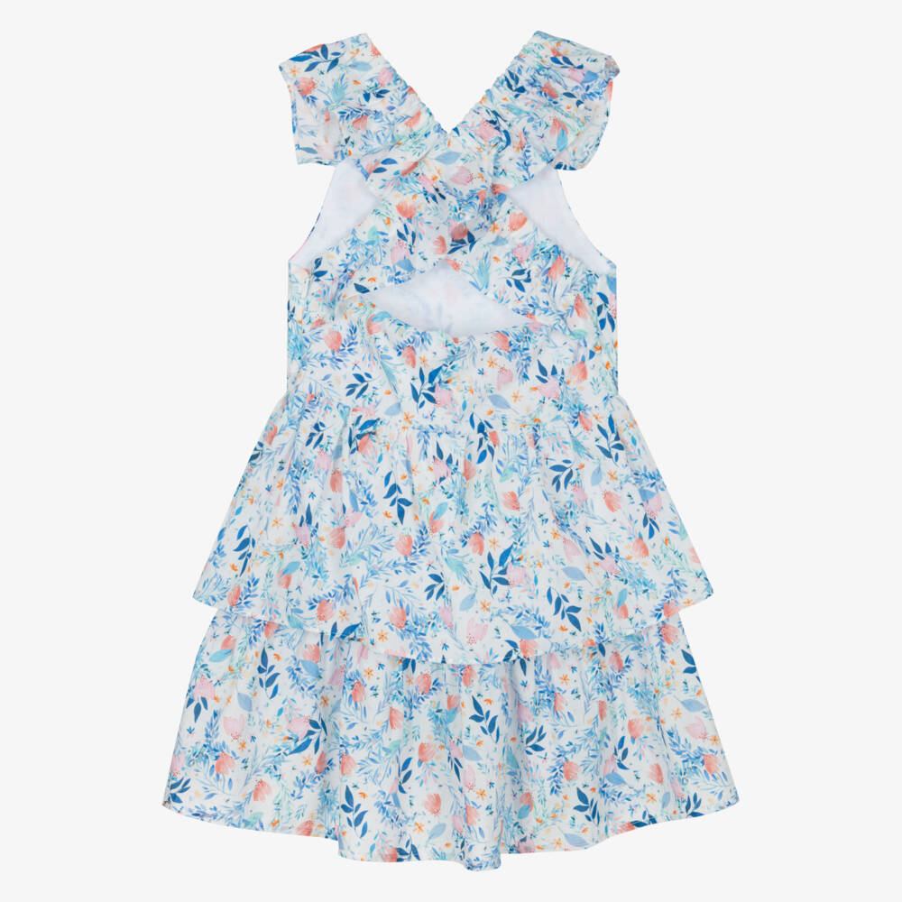 Dr. Kid-Легкое платье с синим принтом для девочек | Childrensalon Outlet