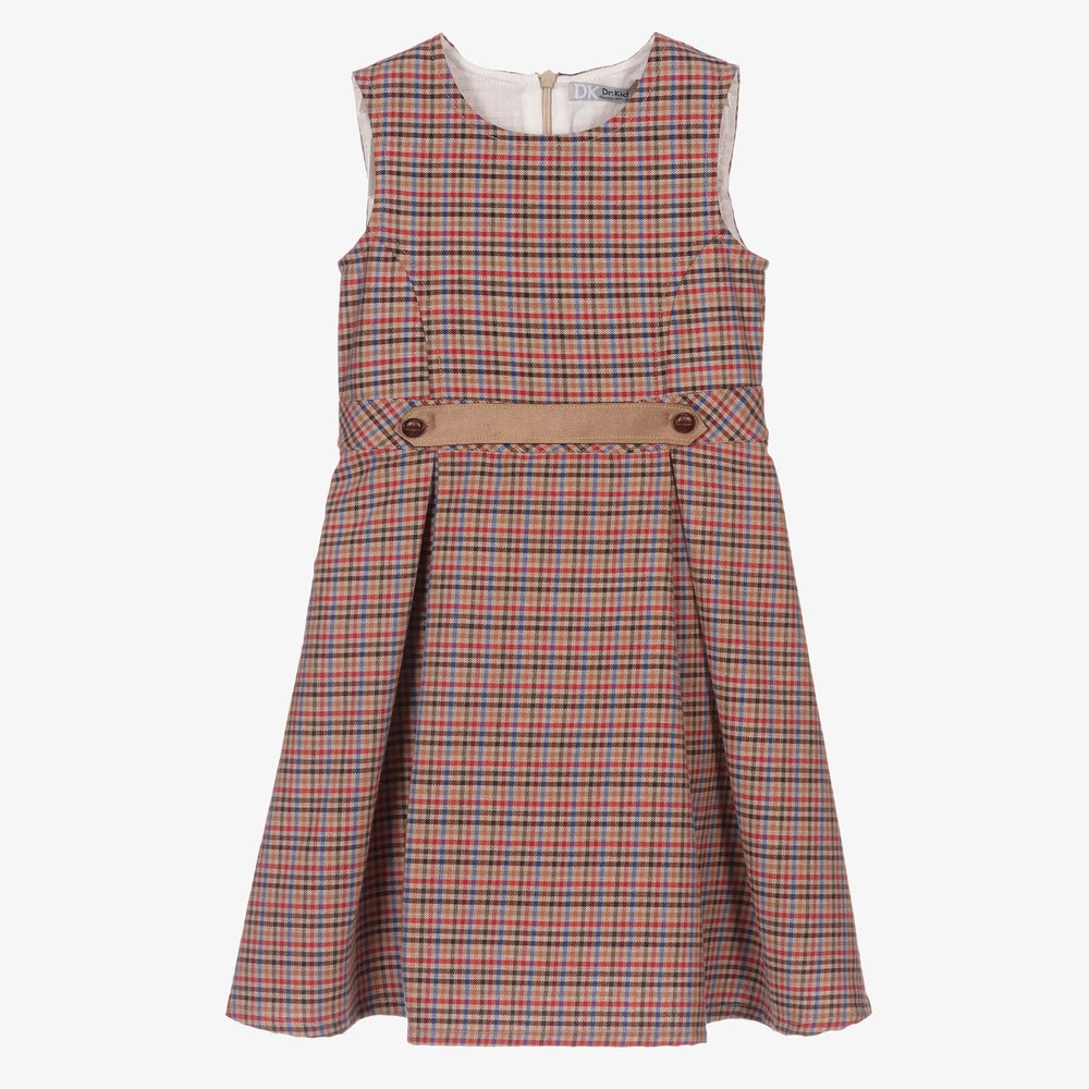 Dr. Kid - Girls Check Pinafore Dress | Childrensalon