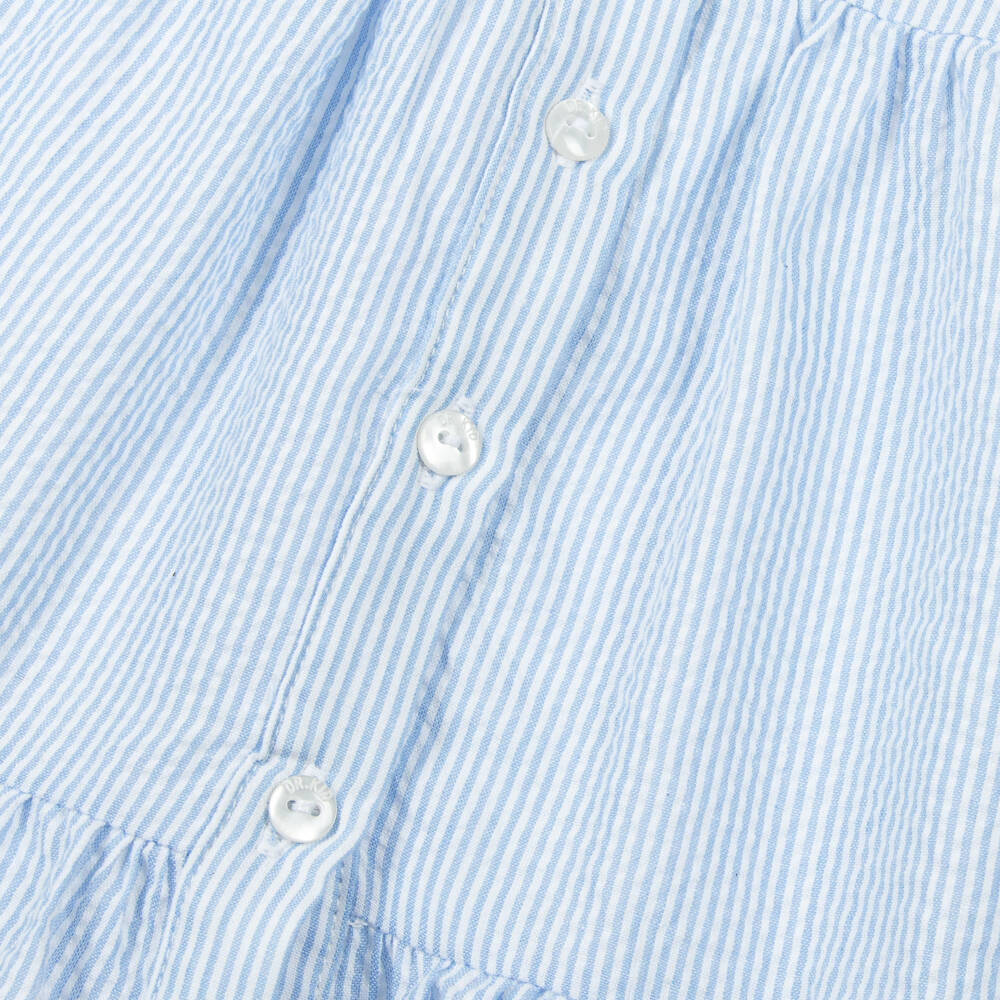 Dr. Kid-Girls Cherry-Embroidered Blue Dress | Childrensalon Outlet