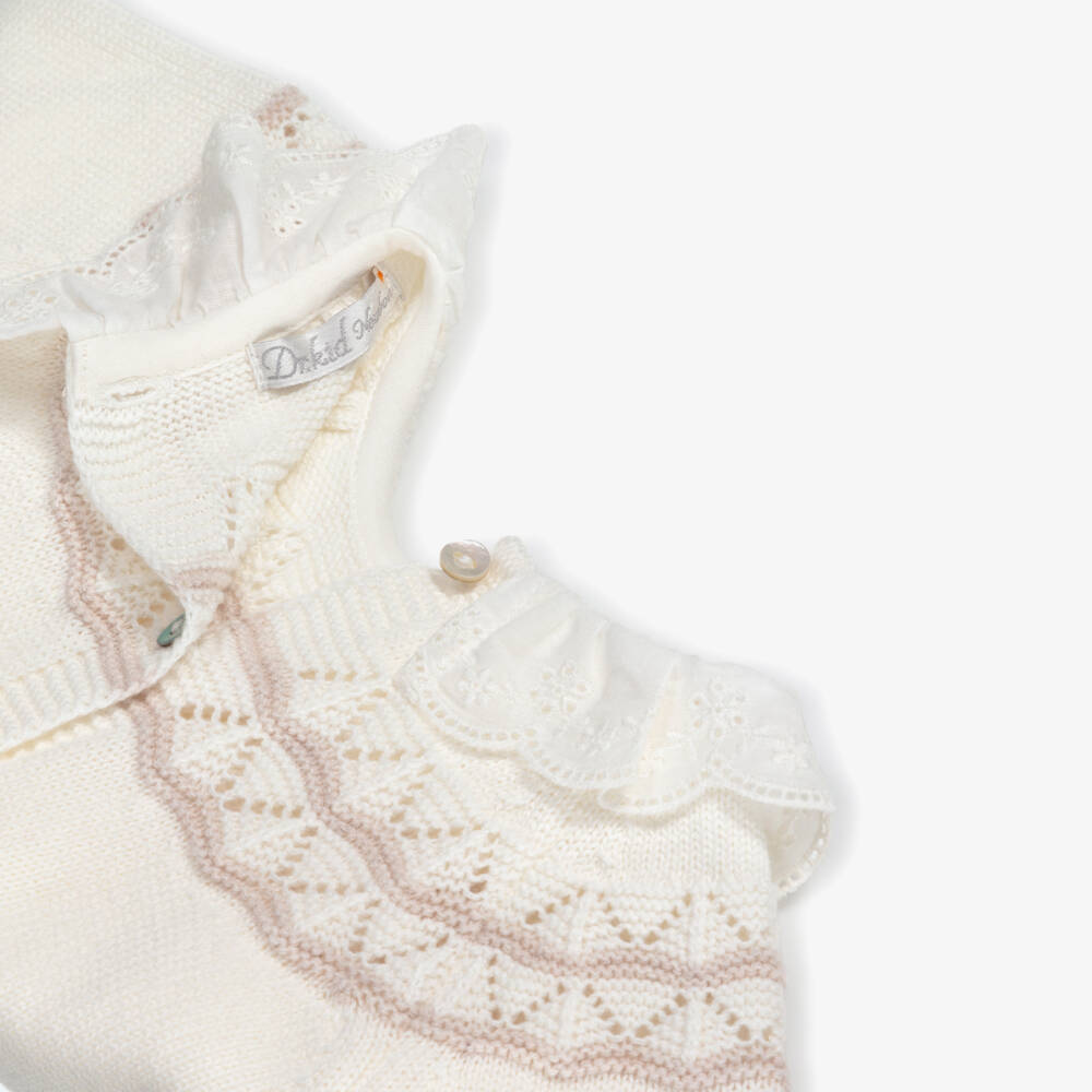 Dr. Kid-Girls Creamy Knit Buttoned Babygrow | Childrensalon Outlet