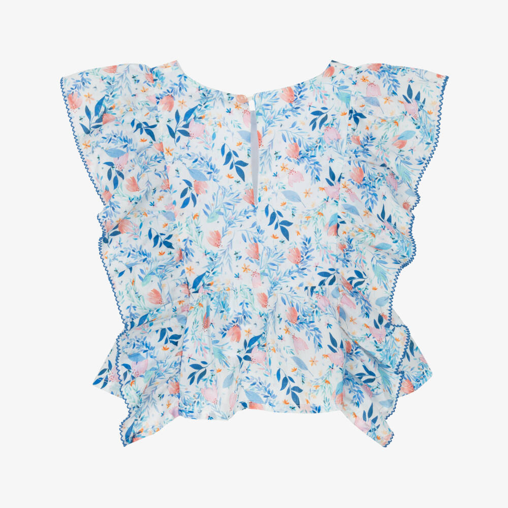 Dr. Kid-Girls Delicate Blue Blossom Blouse | Childrensalon Outlet